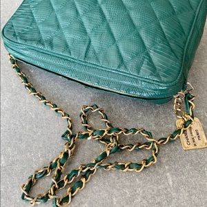 Lizard quilted vintage & auth Chanel shoulder bag
